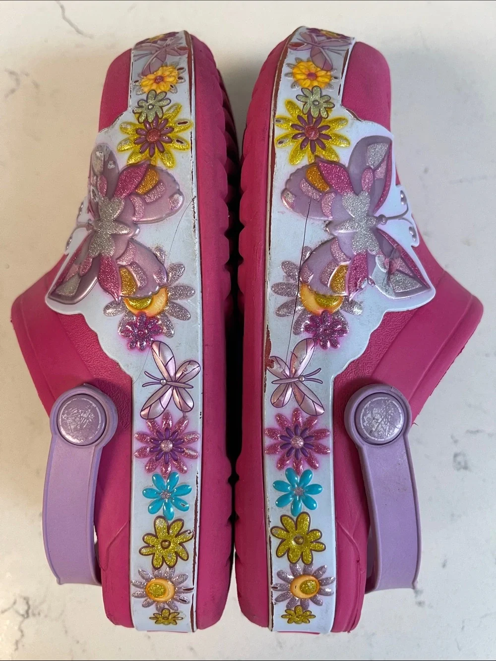 Crocs Kids' Crocband Butterfly Clogs Candy Pink Size 1 Junior Style # 202664